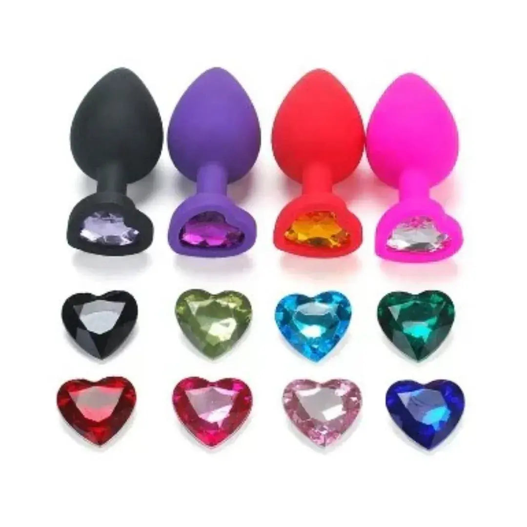 PLUG ANAL SILICONA JOYA CORAZÓN TALLA S