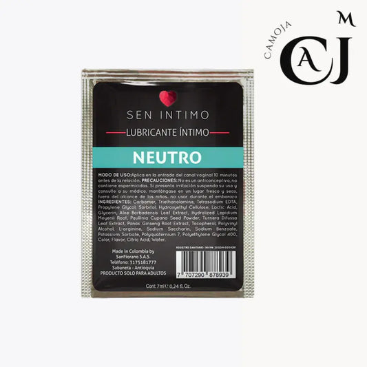 LUBRICANTE NEUTRO X 7 ML SEN INTIMO SACHET